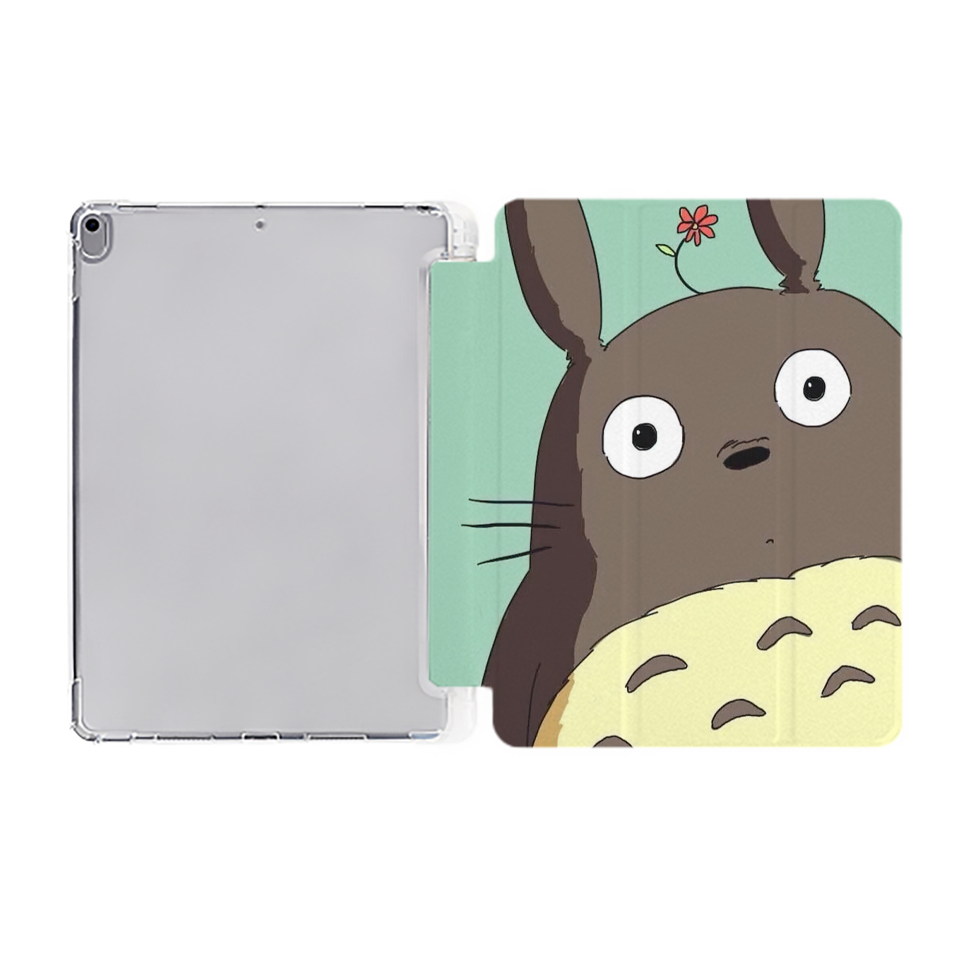 （画像用） となりのトトロ 草壁メイ 草壁サツキ My Neighbor Totoro Satsuki Kusakabe Mei Kusakabe IPad ケース ペン収納付き 三つ折りスタンド PUレザー×シリコン 対応機種9.5/10.5/10.9インチ